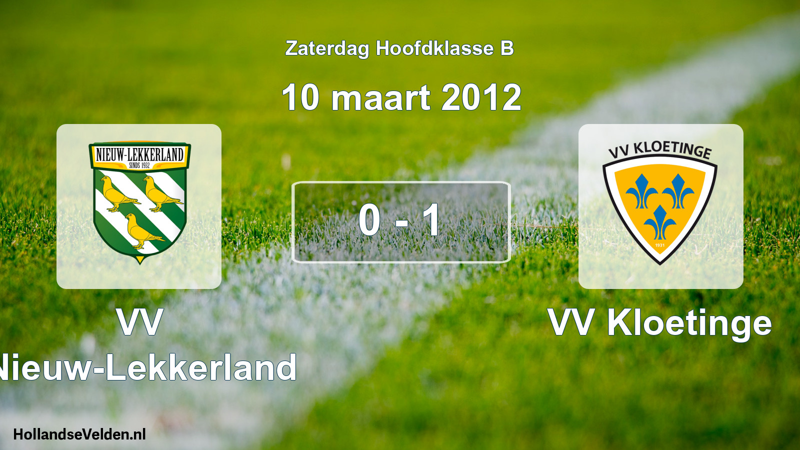 Total number of matches played: VV Nieuw-Lekkerland - VV Kloetinge 0 - 1 (10 March 2012)
