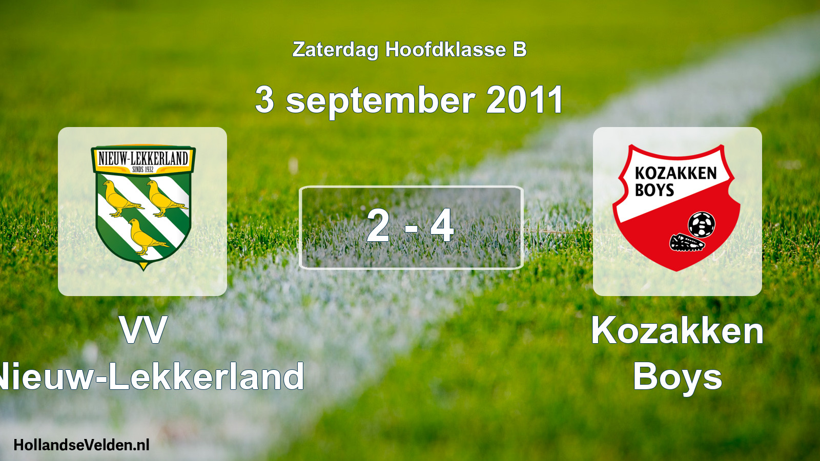 Total number of matches played: VV Nieuw-Lekkerland - Kozakken Boys 2 - 4 (3 September 2011)
