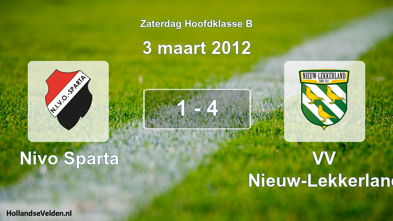 Total number of matches played: Nivo Sparta - VV Nieuw-Lekkerland 1 - 4 (3 March 2012)