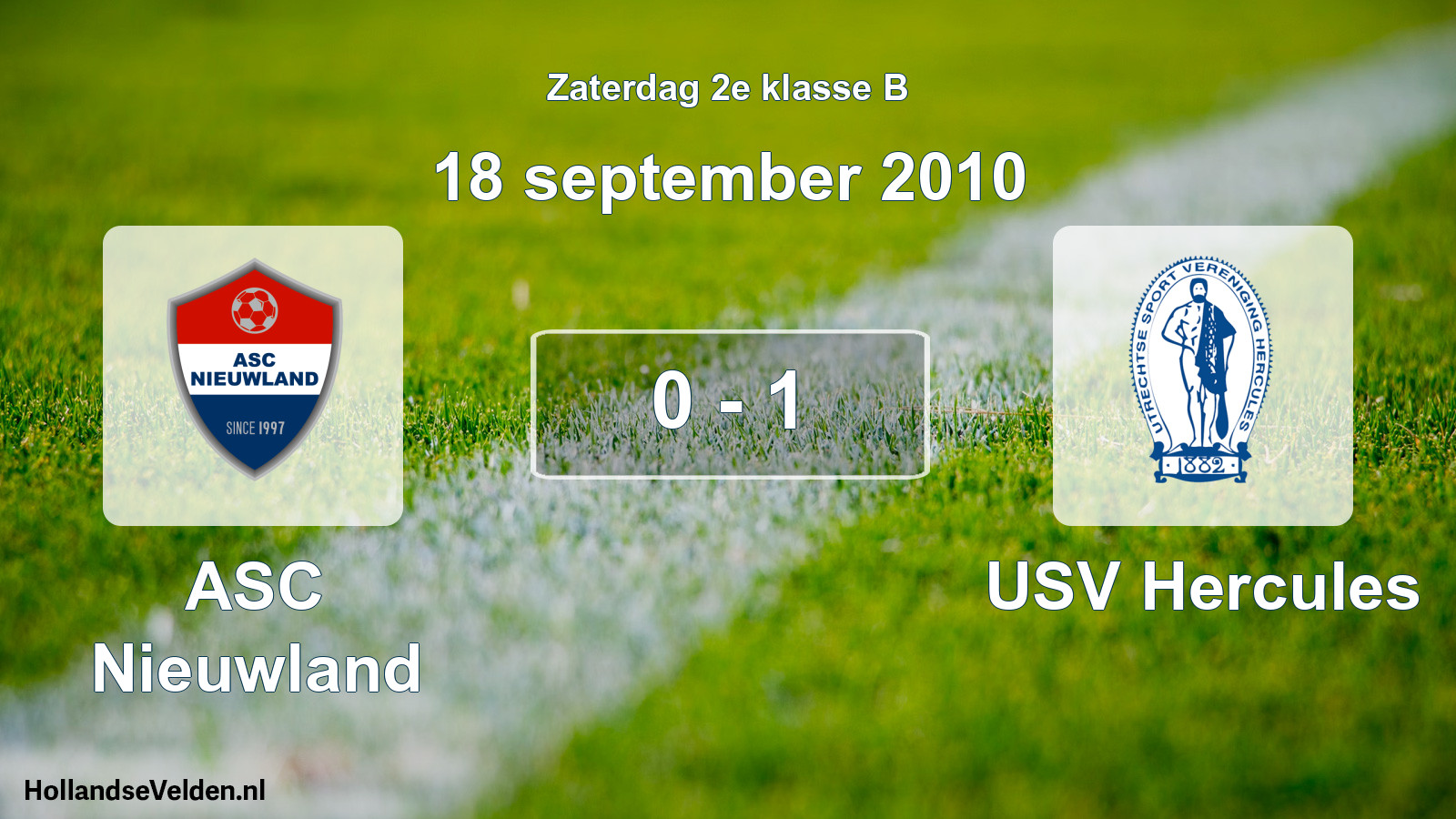 Total number of matches played: ASC Nieuwland - USV Hercules 0 - 1 (18 September 2010)