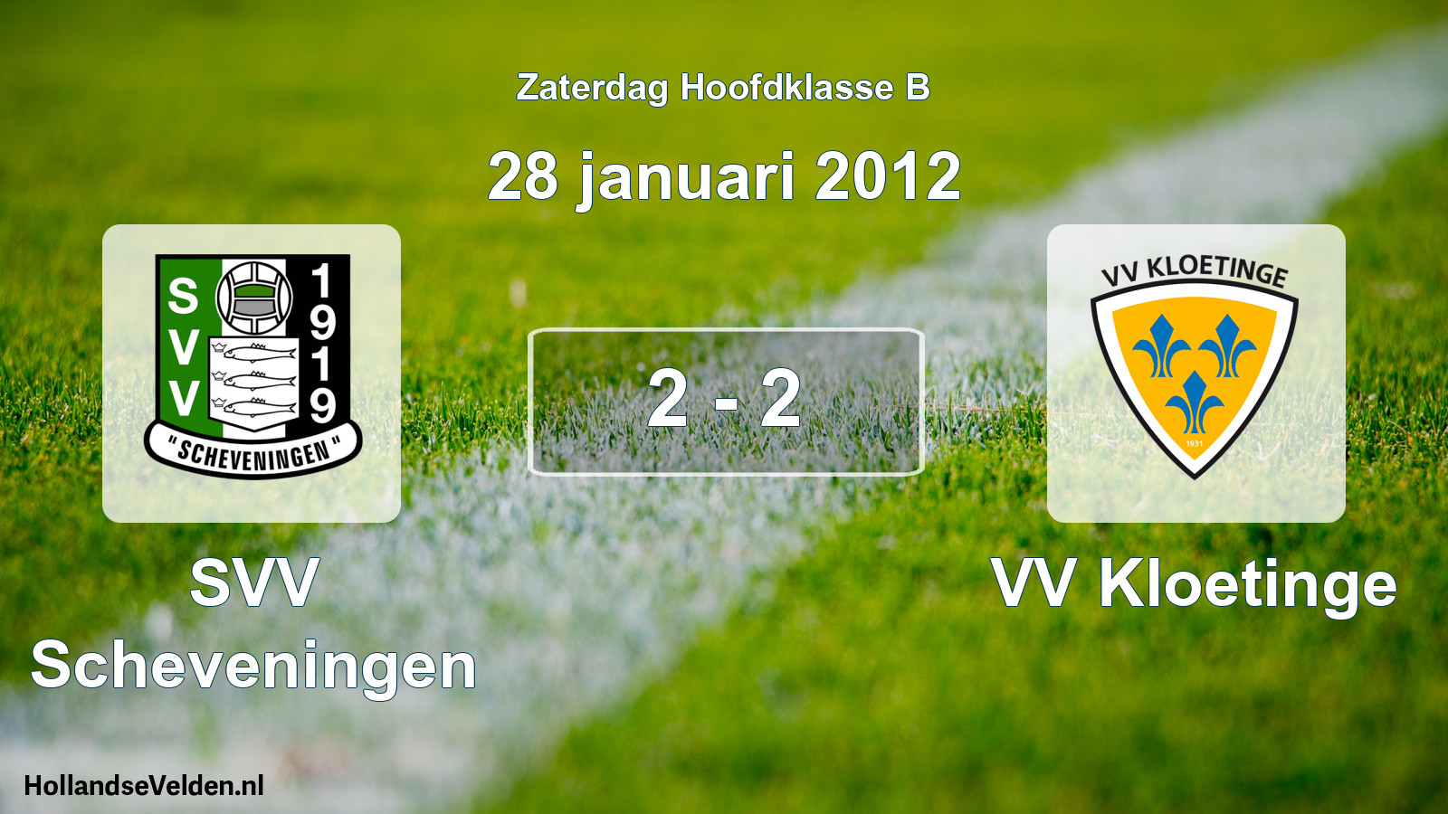 Total number of matches played: SVV Scheveningen - VV Kloetinge 2 - 2 (28 January 2012)
