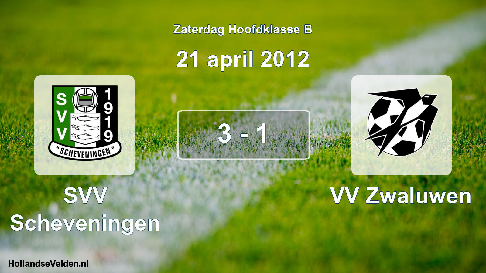 Total number of matches played: SVV Scheveningen - VV Zwaluwen 3 - 1 (21 April 2012)