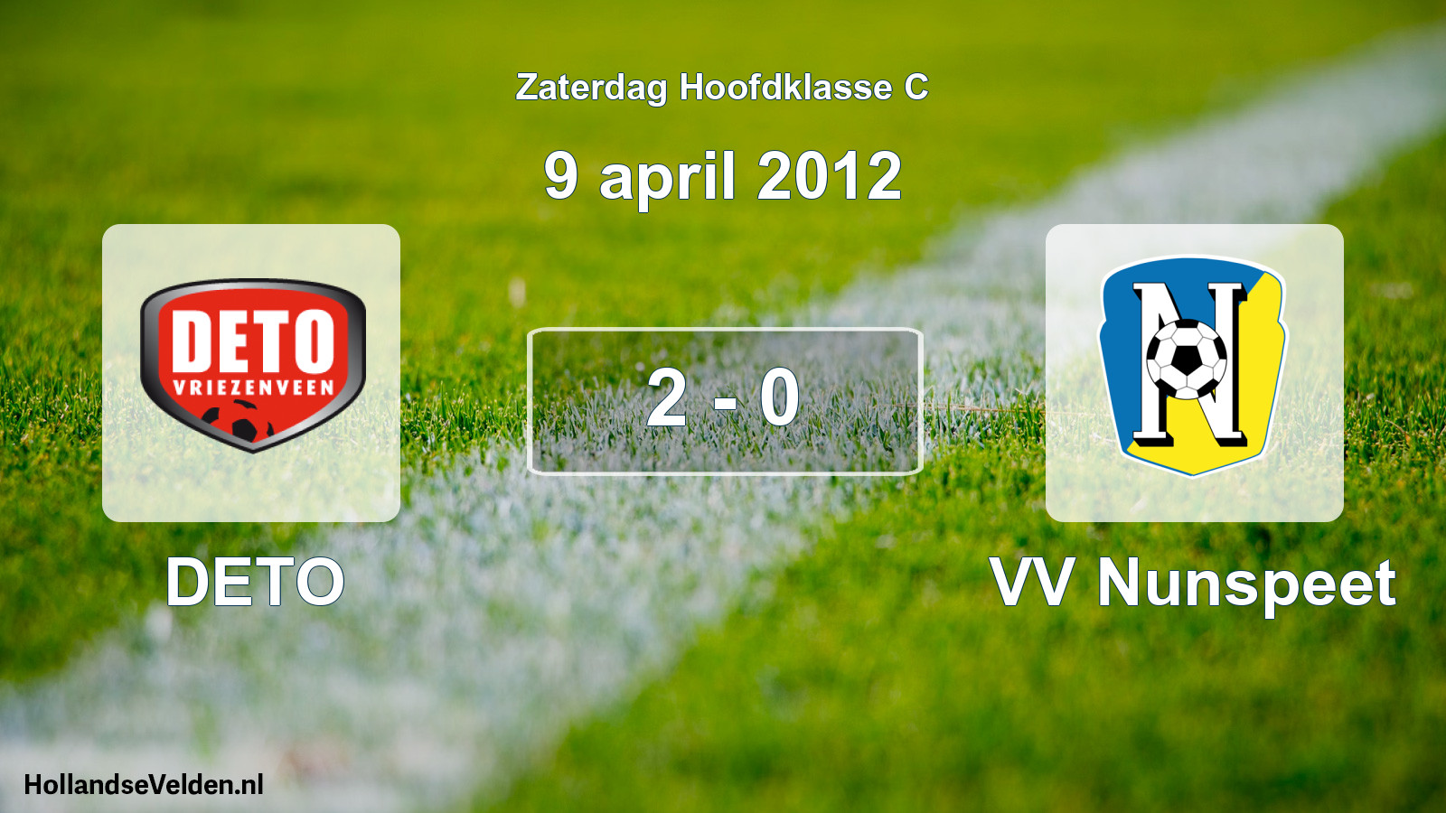 Total number of matches played: DETO - VV Nunspeet 2 - 0 (9 April 2012)