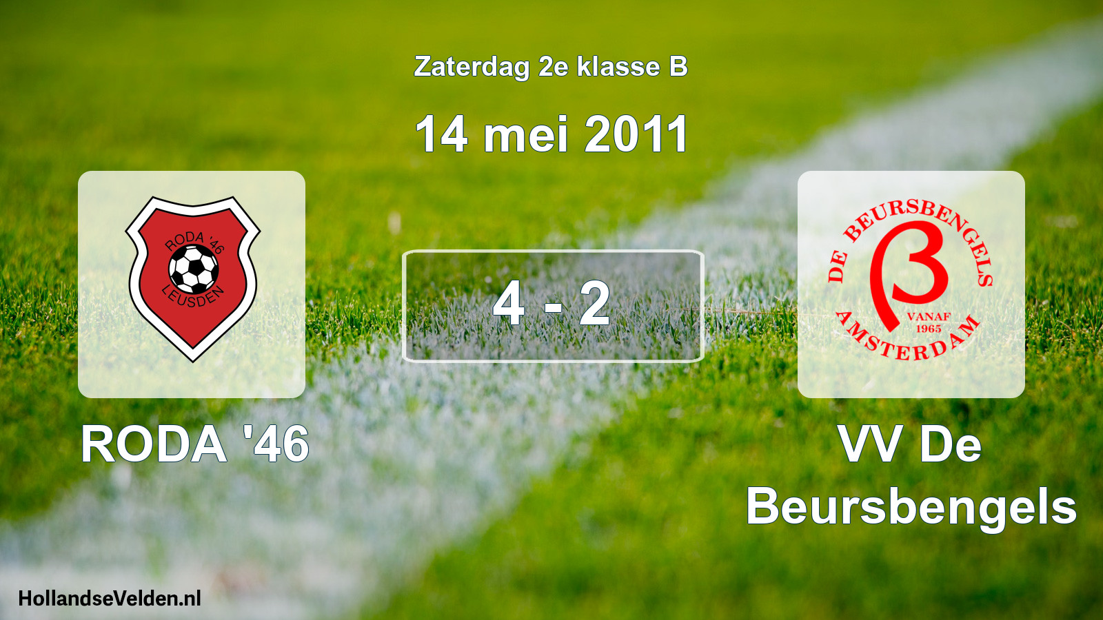 Total number of matches played: RODA '46 - VV De Beursbengels 4 - 2 (14 May 2011)