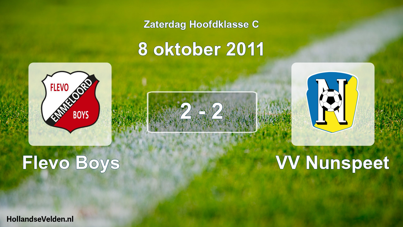 Total number of matches played: Flevo Boys - VV Nunspeet 2 - 2 (8 October 2011)