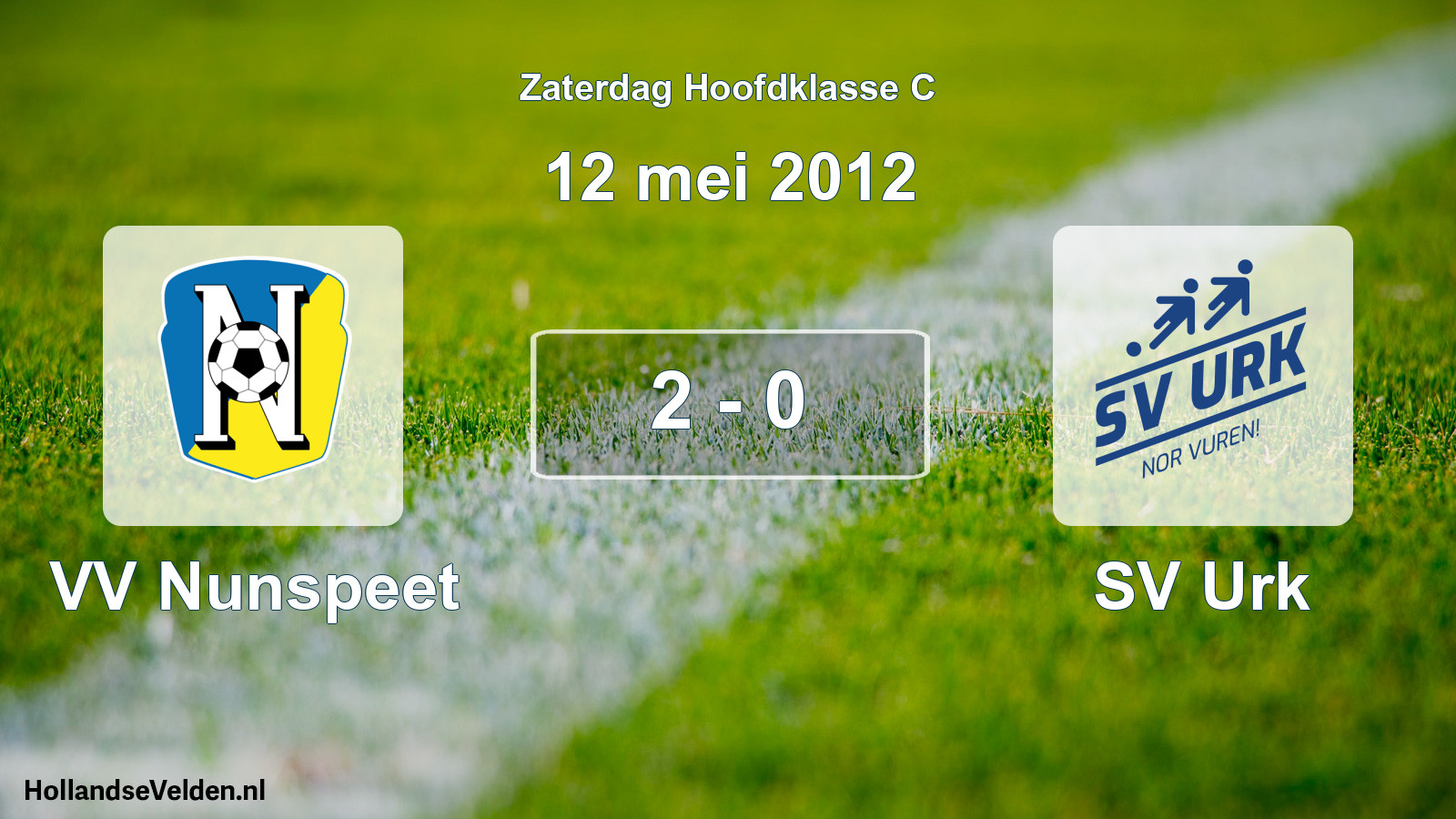 Total number of matches played: VV Nunspeet - SV Urk 2 - 0 (12 May 2012)