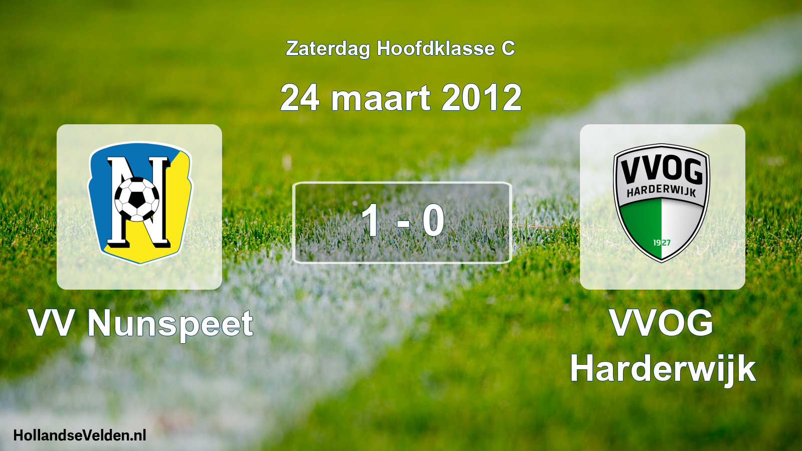 Total number of matches played: VV Nunspeet - VVOG Harderwijk 1 - 0 (24 March 2012)