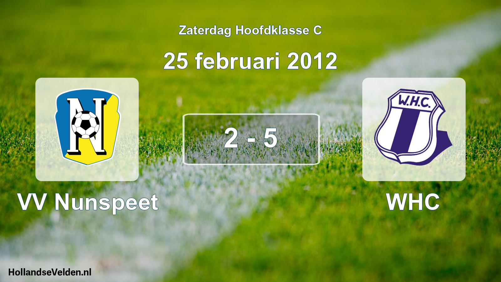 Total number of matches played: VV Nunspeet - WHC 2 - 5 (25 February 2012)