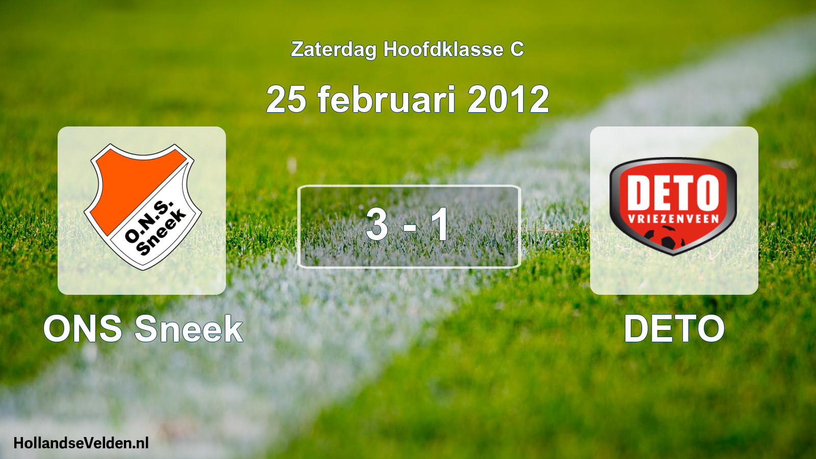 Total number of matches played: ONS Sneek - DETO 3 - 1 (25 February 2012)