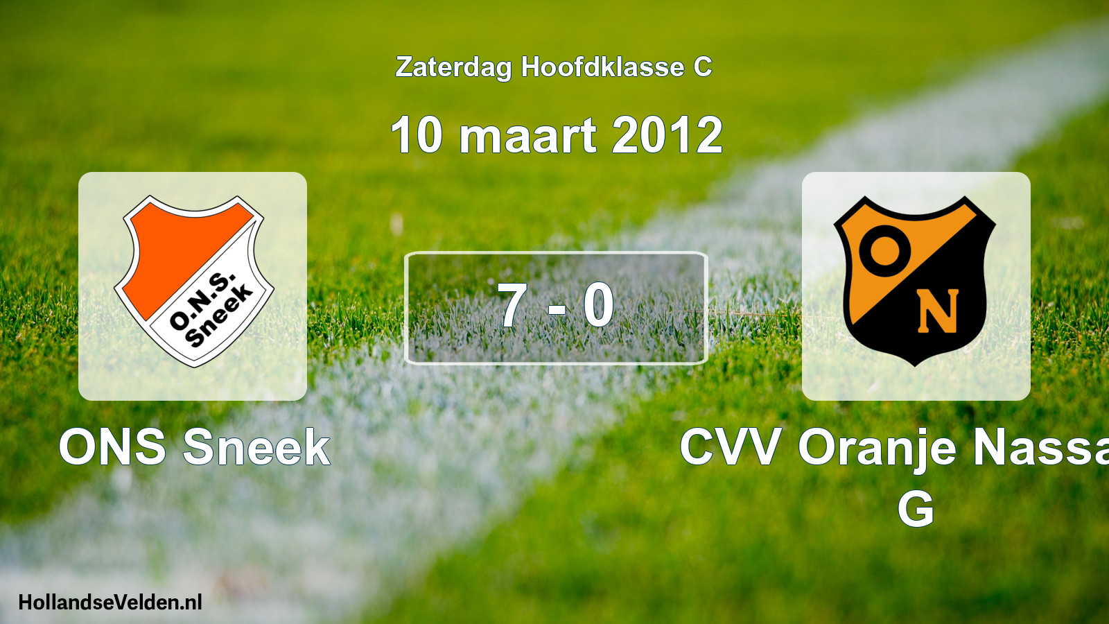 Total number of matches played: ONS Sneek - CVV Oranje Nassau G 7 - 0 (10 March 2012)