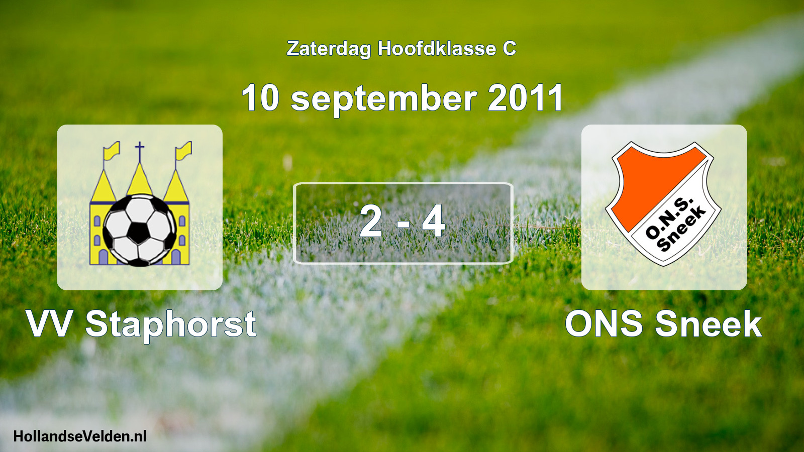 Total number of matches played: VV Staphorst - ONS Sneek 2 - 4 (10 September 2011)