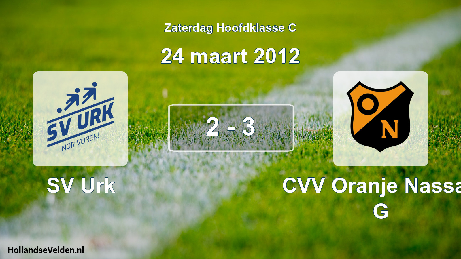 Total number of matches played: SV Urk - CVV Oranje Nassau G 2 - 3 (24 March 2012)