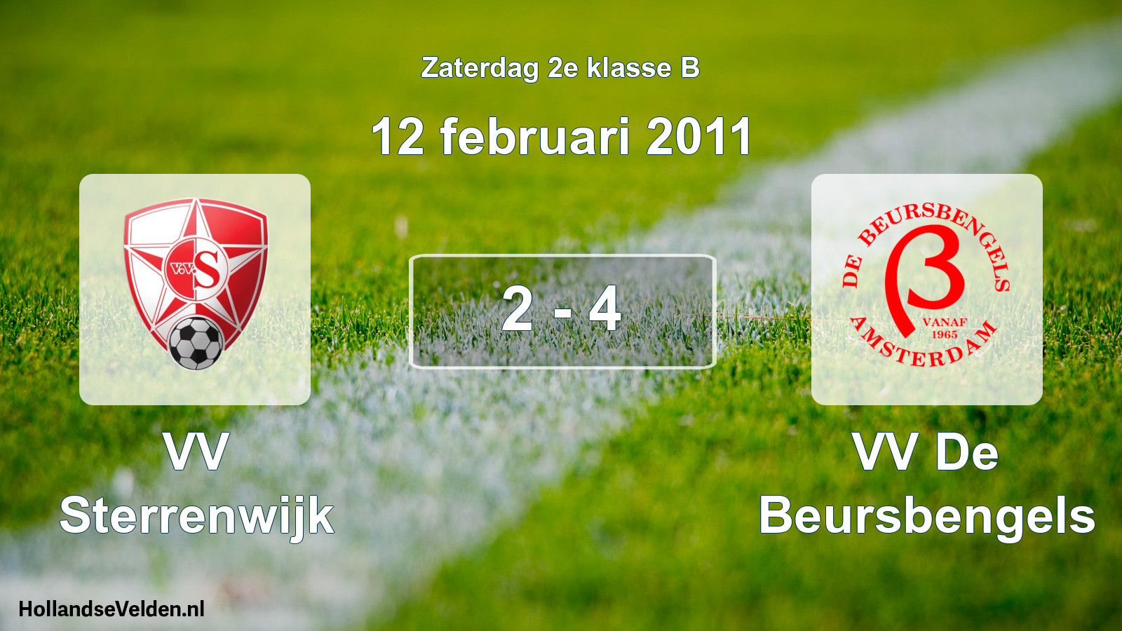 Total number of matches played: VV Sterrenwijk - VV De Beursbengels 2 - 4 (12 February 2011)