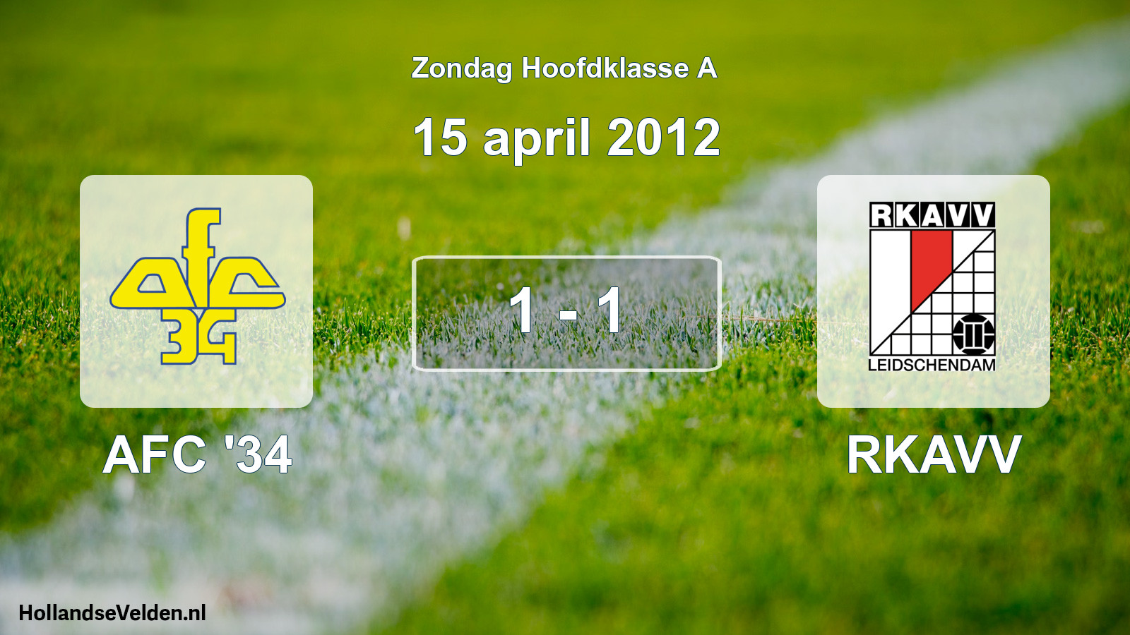 Total number of matches played: AFC '34 - RKAVV 1 - 1 (15 April 2012)