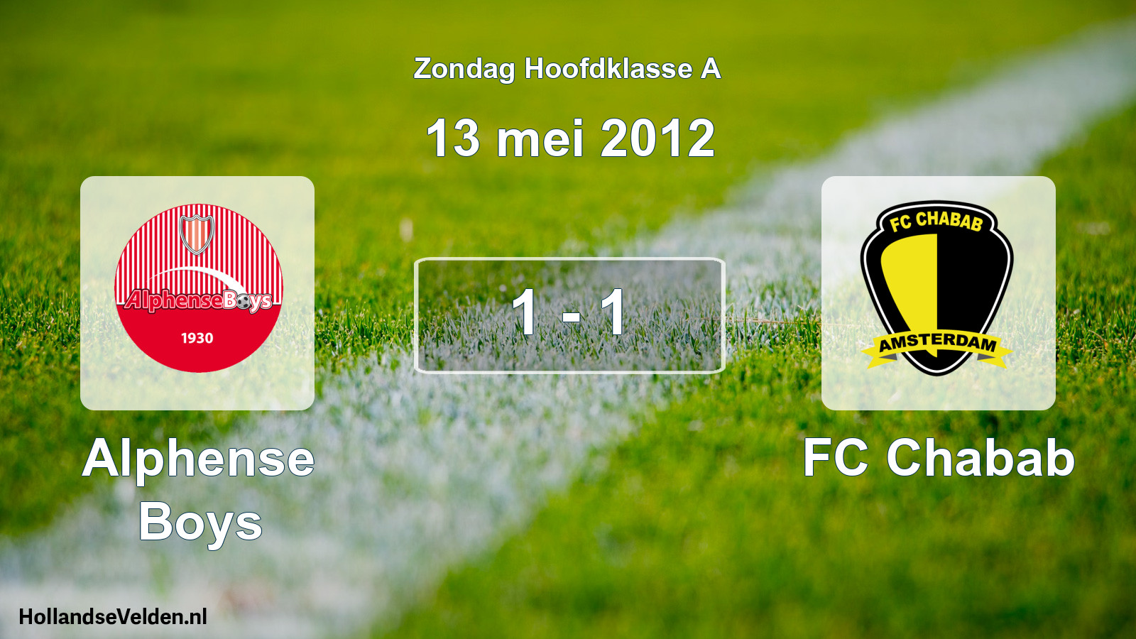 Total number of matches played: Alphense Boys - FC Chabab 1 - 1 (13 May 2012)