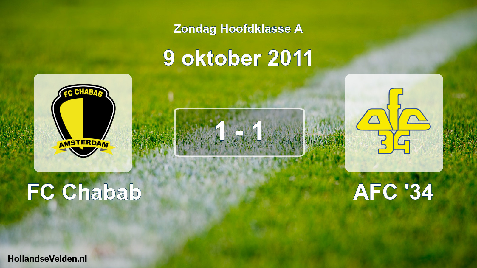Total number of matches played: FC Chabab - AFC '34 1 - 1 (9 October 2011)