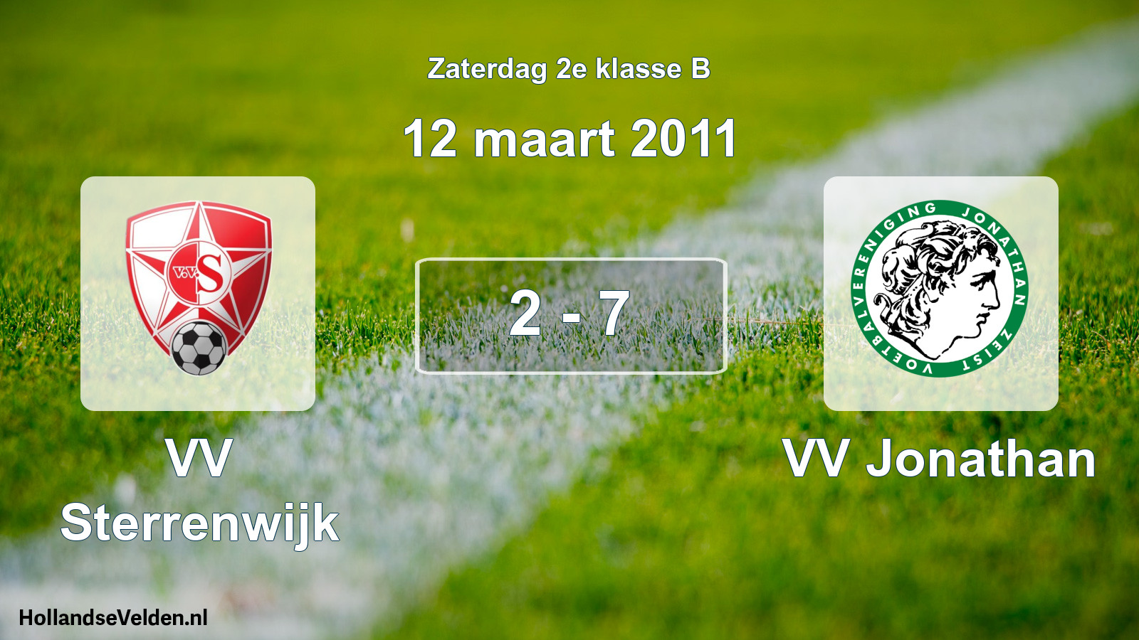 Total number of matches played: VV Sterrenwijk - VV Jonathan 2 - 7 (12 March 2011)