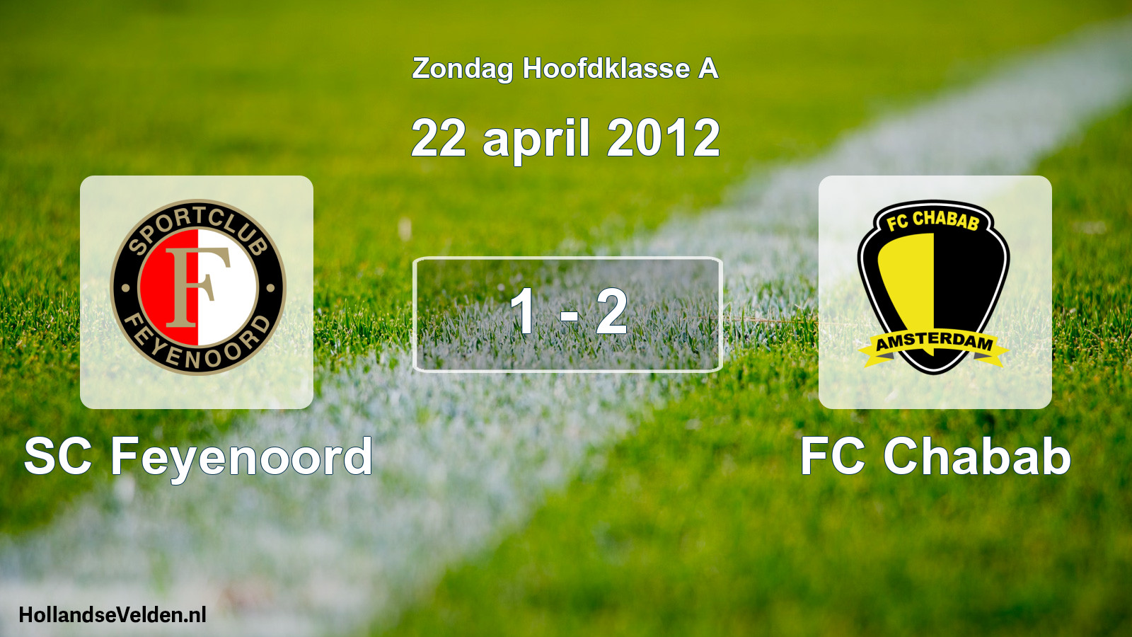 Total number of matches played: SC Feyenoord - FC Chabab 1 - 2 (22 April 2012)