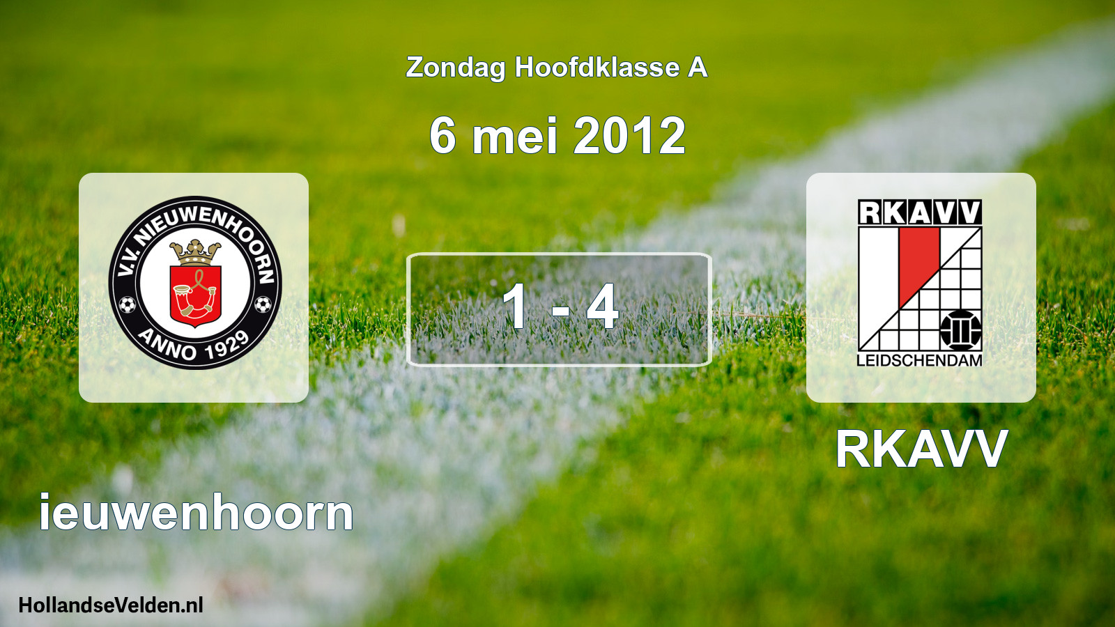 Total number of matches played: Nieuwenhoorn - RKAVV 1 - 4 (6 May 2012)