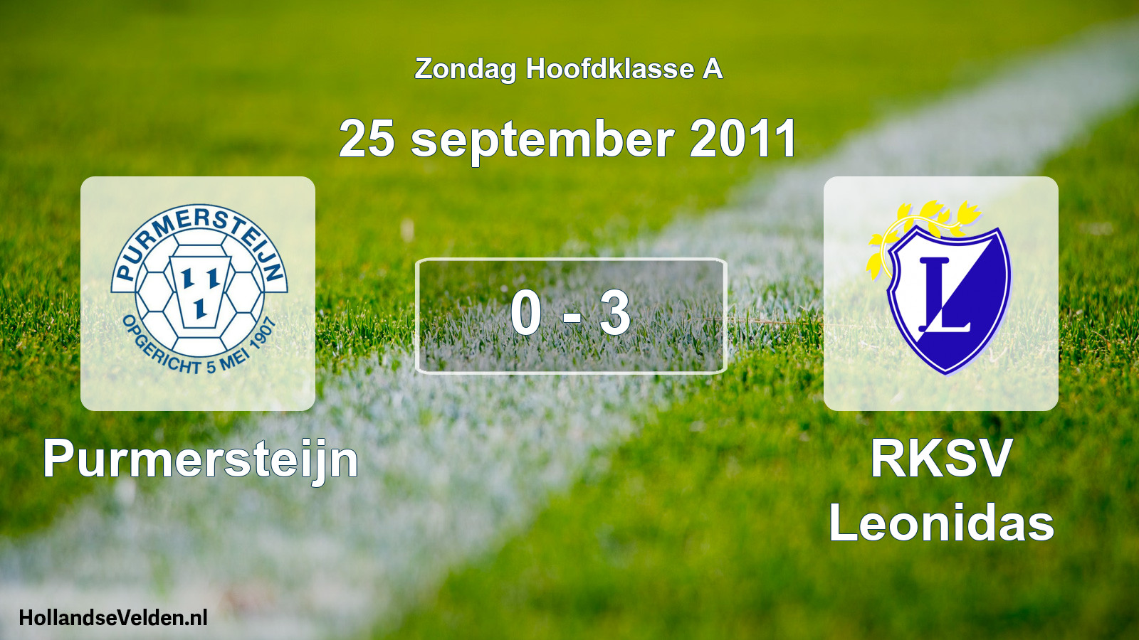 Total number of matches played: Purmersteijn - RKSV Leonidas 0 - 3 (25 September 2011)