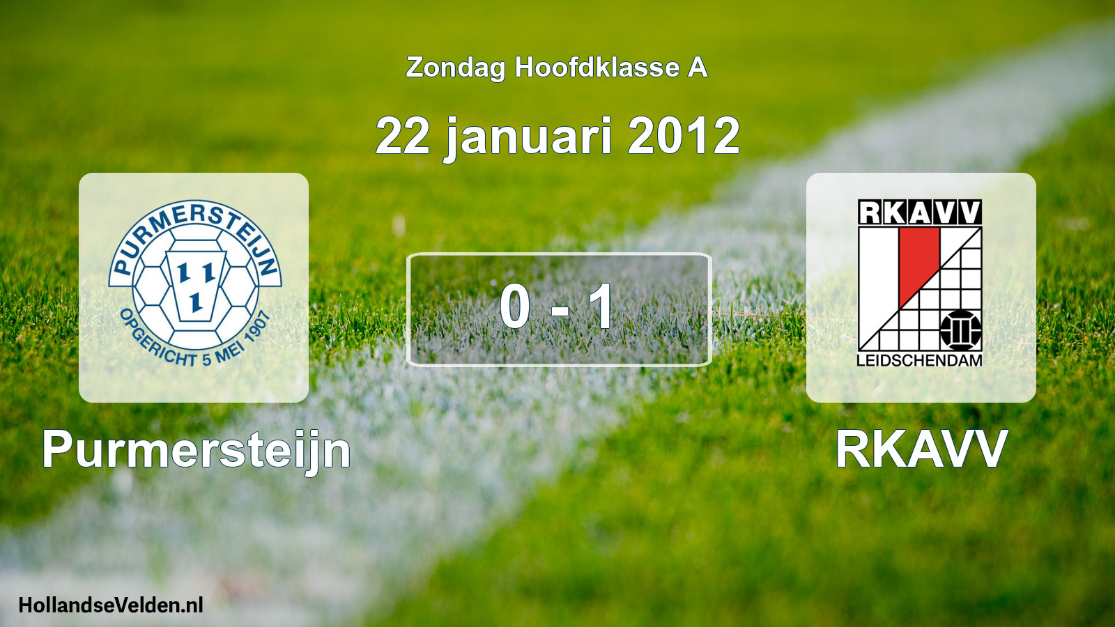 Total number of matches played: Purmersteijn - RKAVV 0 - 1 (22 January 2012)