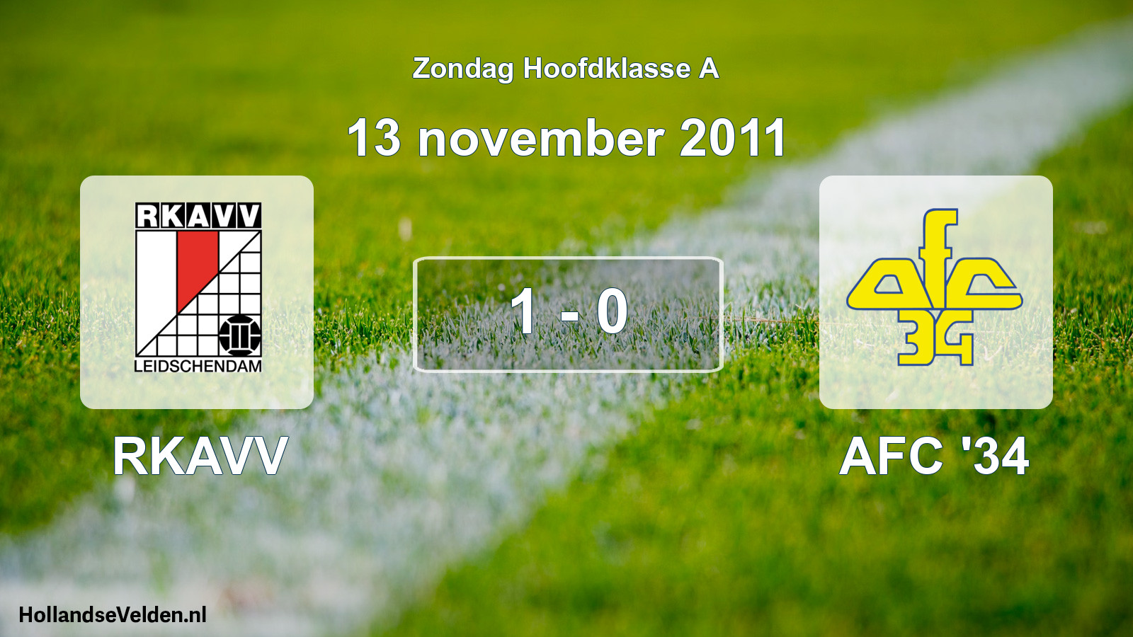 Total number of matches played: RKAVV - AFC '34 1 - 0 (13 November 2011)