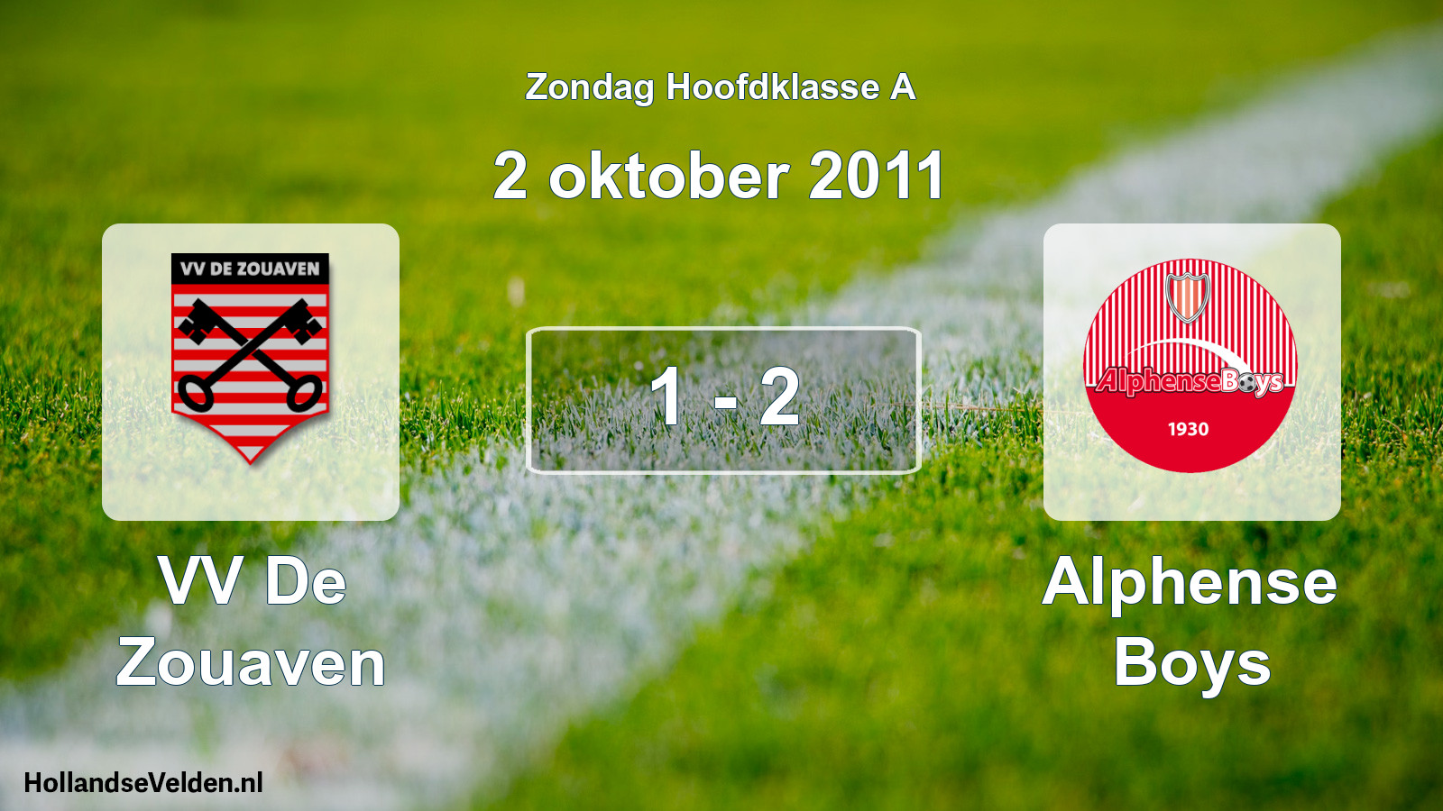 Total number of matches played: VV De Zouaven - Alphense Boys 1 - 2 (2 October 2011)