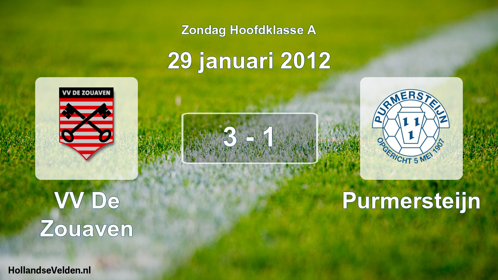 Total number of matches played: VV De Zouaven - Purmersteijn 3 - 1 (29 January 2012)