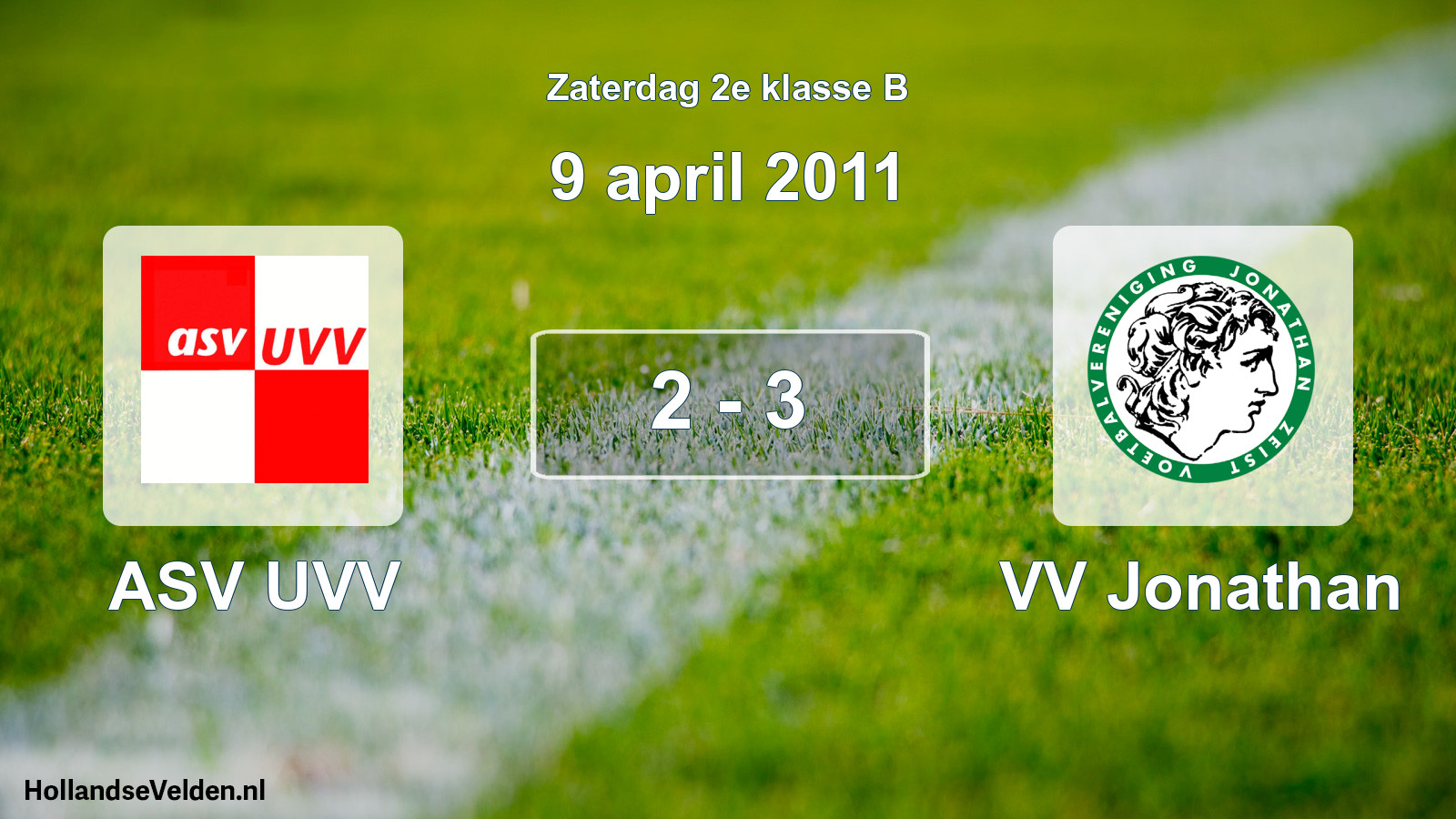 Total number of matches played: ASV UVV - VV Jonathan 2 - 3 (9 April 2011)