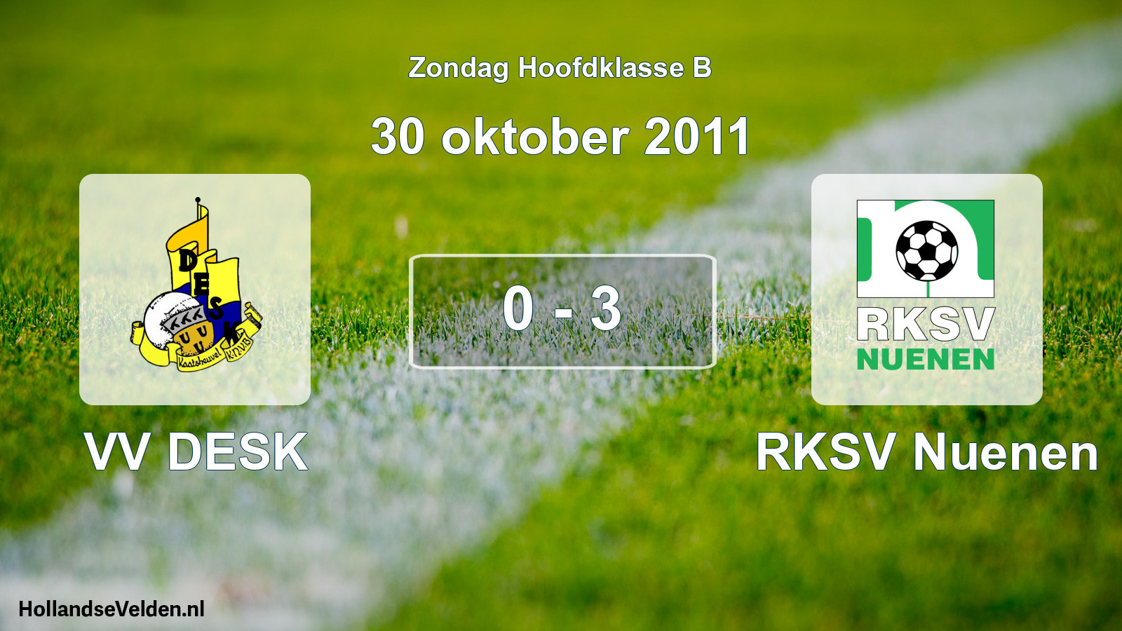 Total number of matches played: VV DESK - RKSV Nuenen 0 - 3 (30 October 2011)