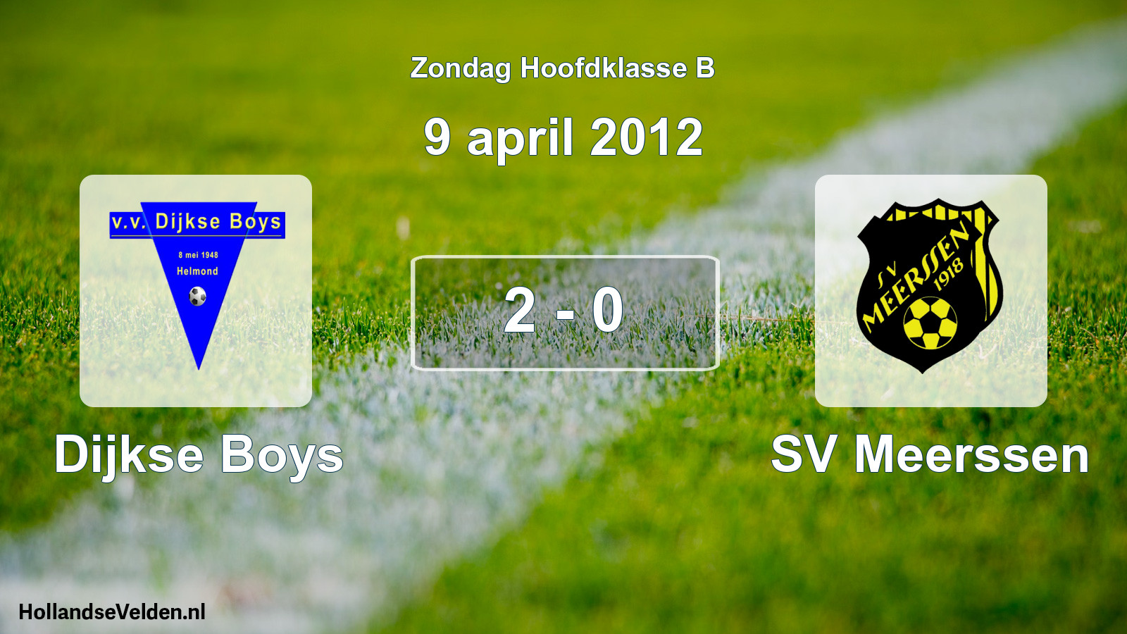 Total number of matches played: Dijkse Boys - SV Meerssen 2 - 0 (9 April 2012)