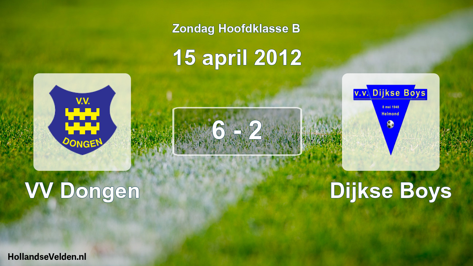 Total number of matches played: VV Dongen - Dijkse Boys 6 - 2 (15 April 2012)