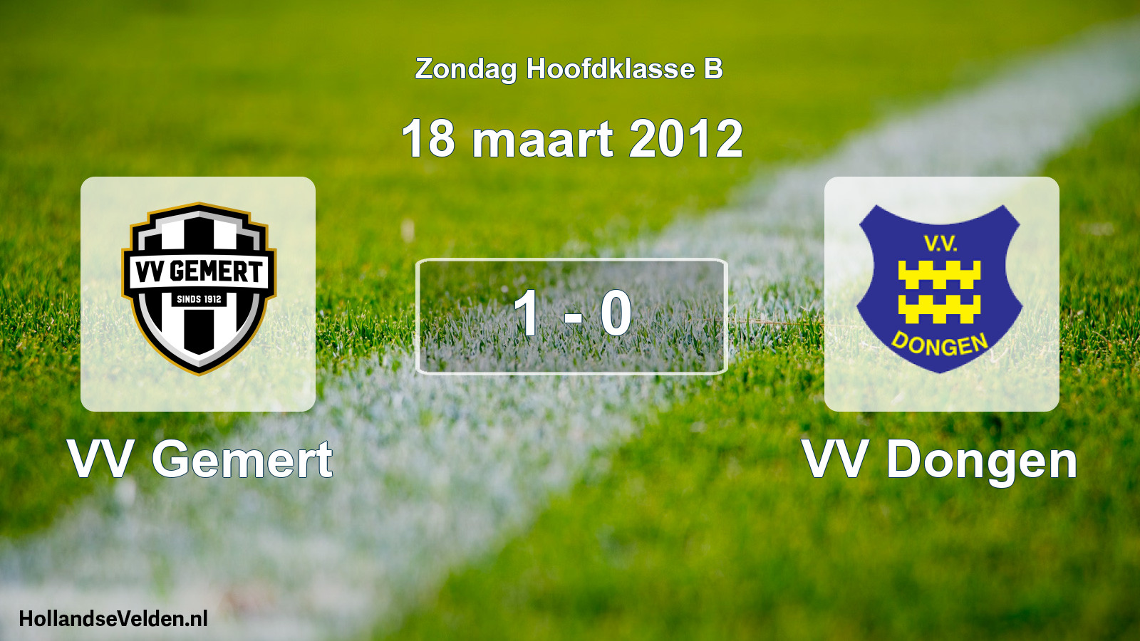 Total number of matches played: VV Gemert - VV Dongen 1 - 0 (18 March 2012)