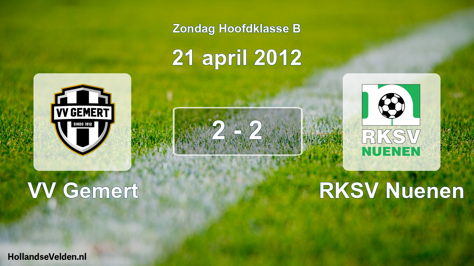Total number of matches played: VV Gemert - RKSV Nuenen 2 - 2 (21 April 2012)