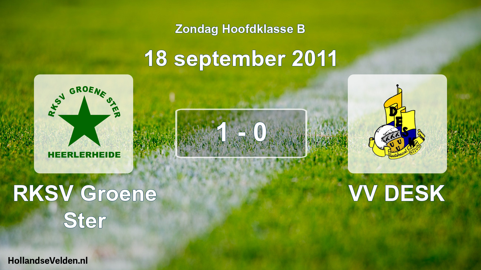 Total number of matches played: RKSV Groene Ster - VV DESK 1 - 0 (18 September 2011)