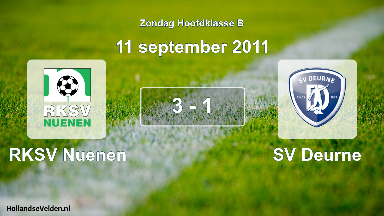Total number of matches played: RKSV Nuenen - SV Deurne 3 - 1 (11 September 2011)