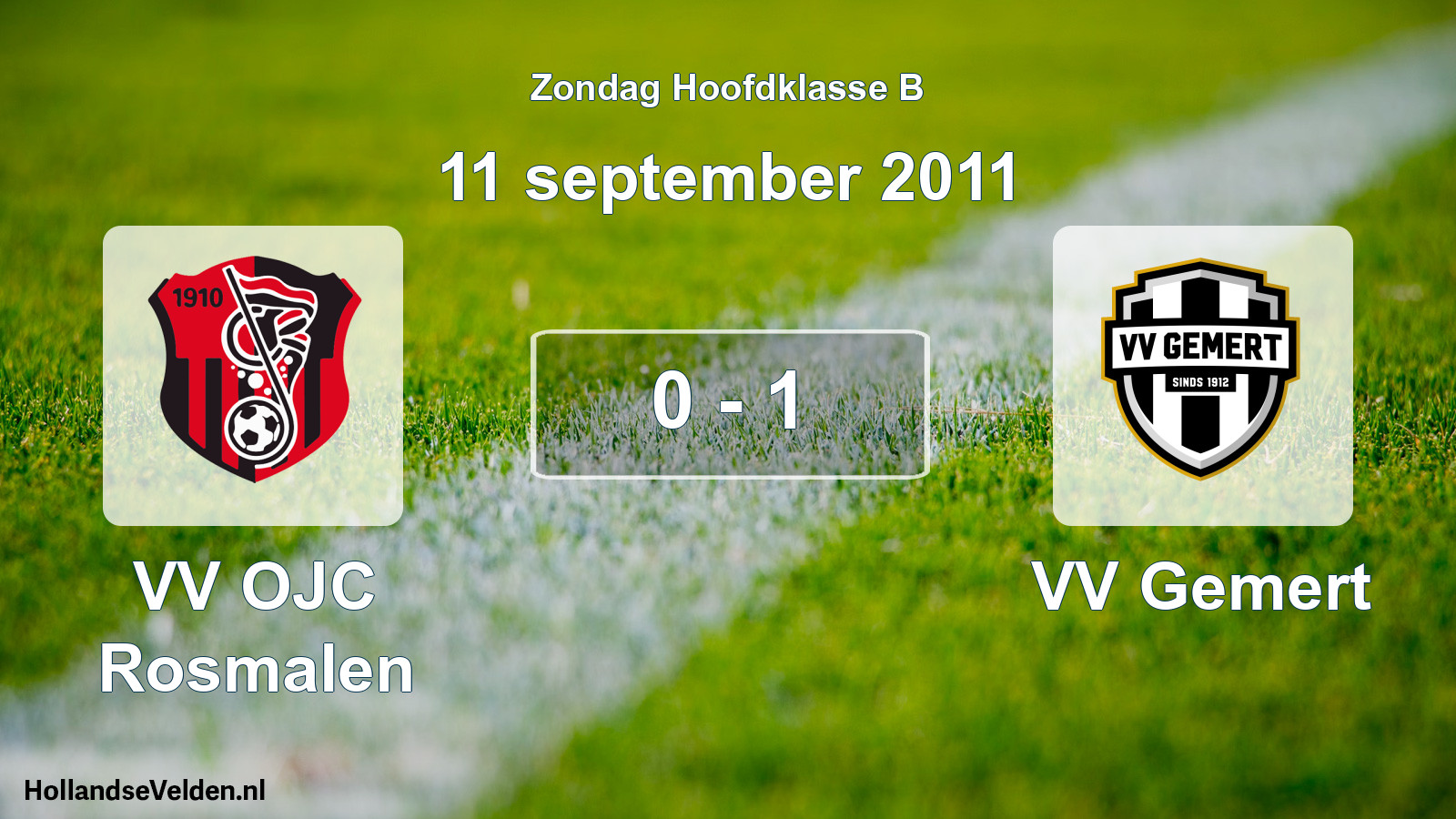 Total number of matches played: VV OJC Rosmalen - VV Gemert 0 - 1 (11 September 2011)