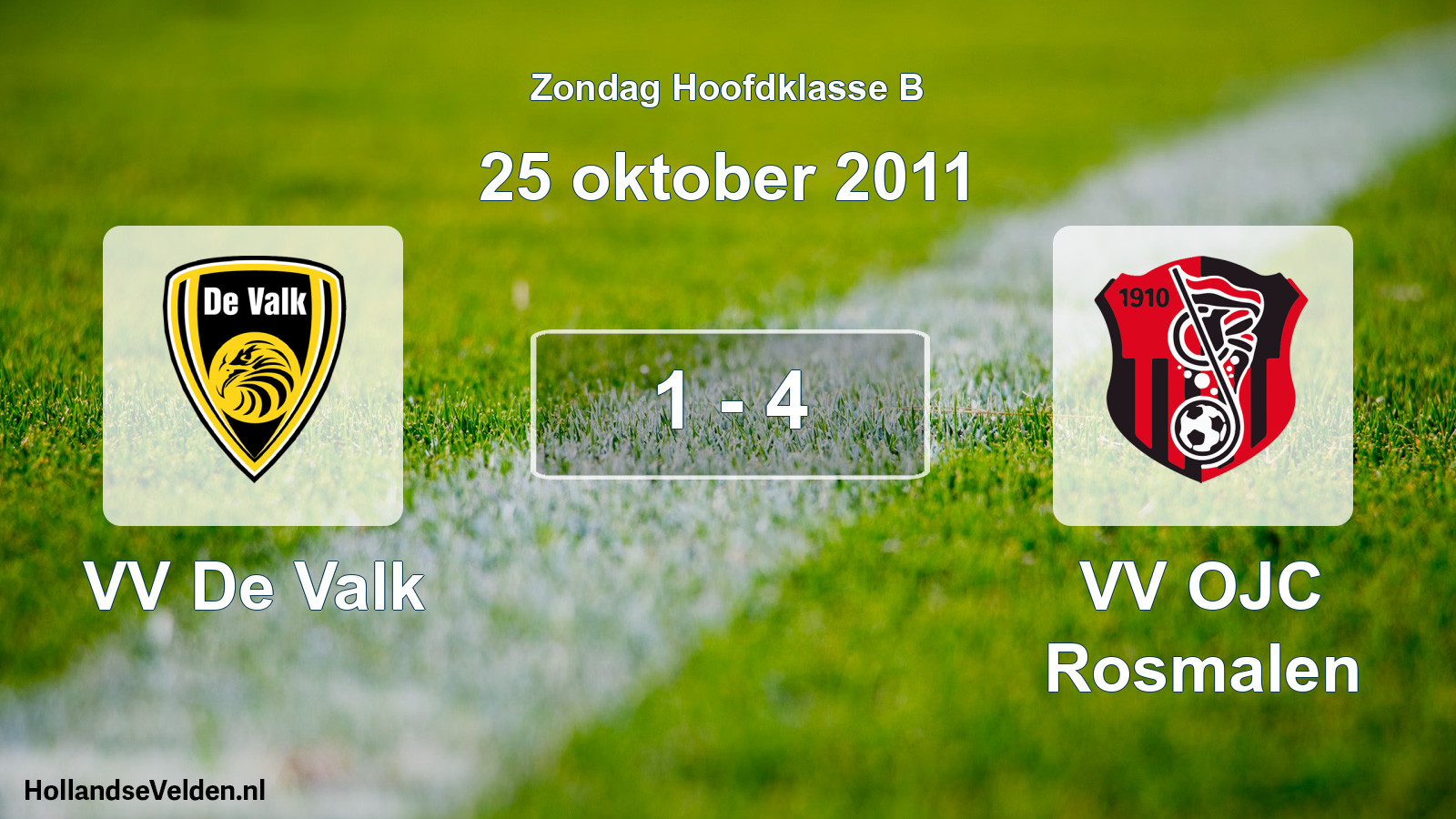 Total number of matches played: VV De Valk - VV OJC Rosmalen 1 - 4 (25 October 2011)