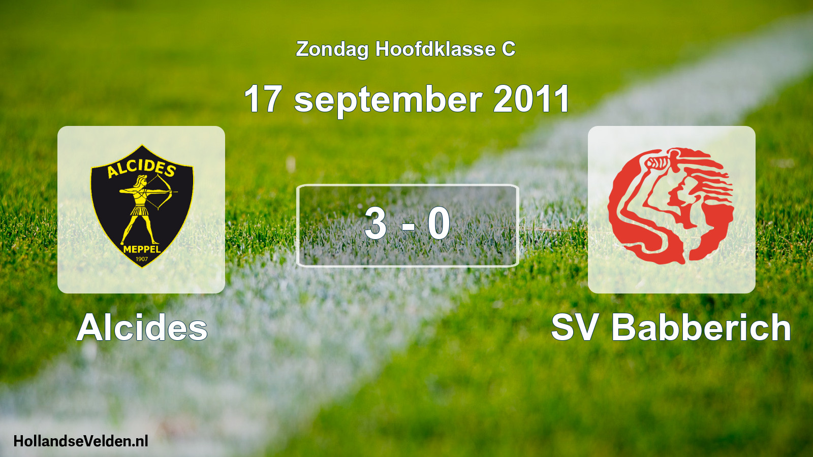 Total number of matches played: Alcides - SV Babberich 3 - 0 (17 September 2011)
