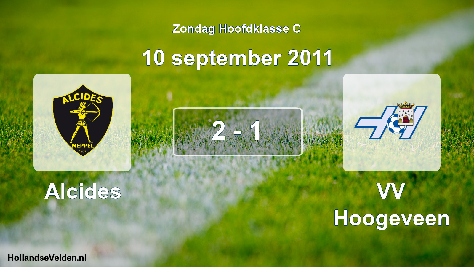 Total number of matches played: Alcides - VV Hoogeveen 2 - 1 (10 September 2011)