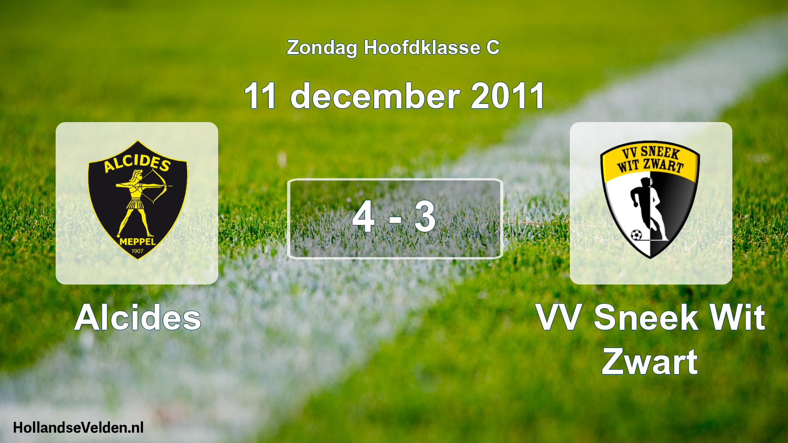 Total number of matches played: Alcides - VV Sneek Wit Zwart 4 - 3 (11 December 2011)