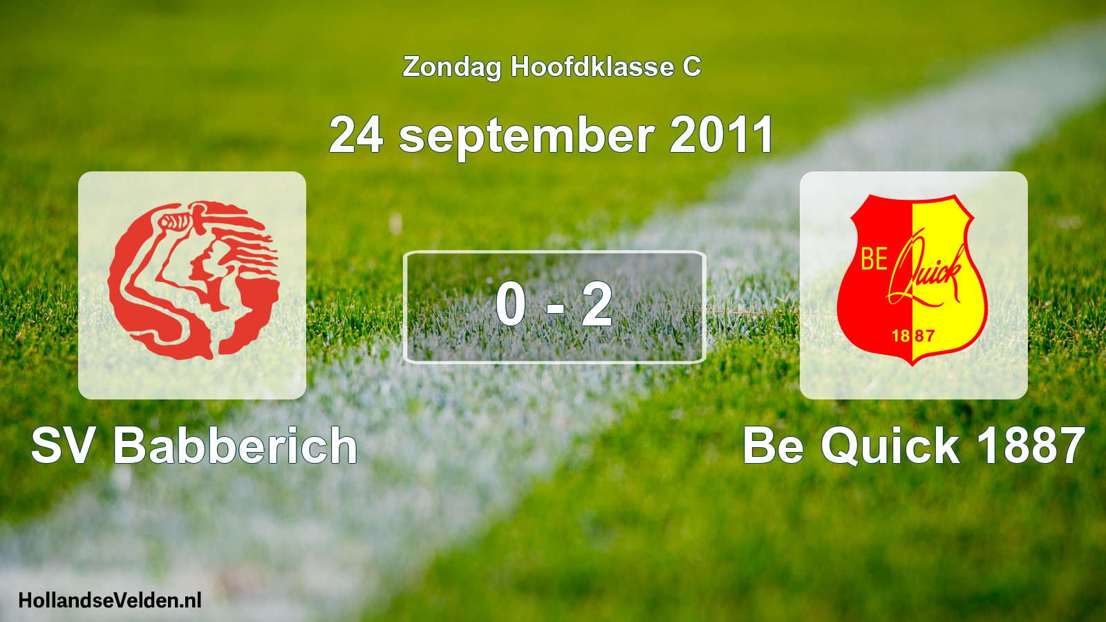 Total number of matches played: SV Babberich - Be Quick 1887 0 - 2 (24 September 2011)