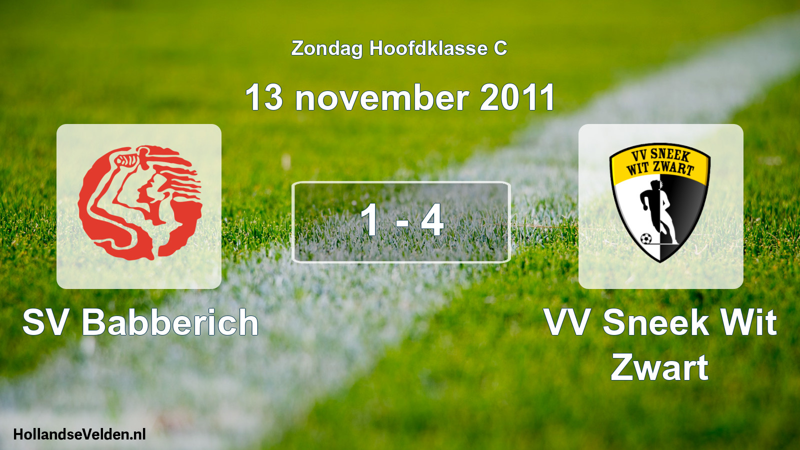 Total number of matches played: SV Babberich - VV Sneek Wit Zwart 1 - 4 (13 November 2011)