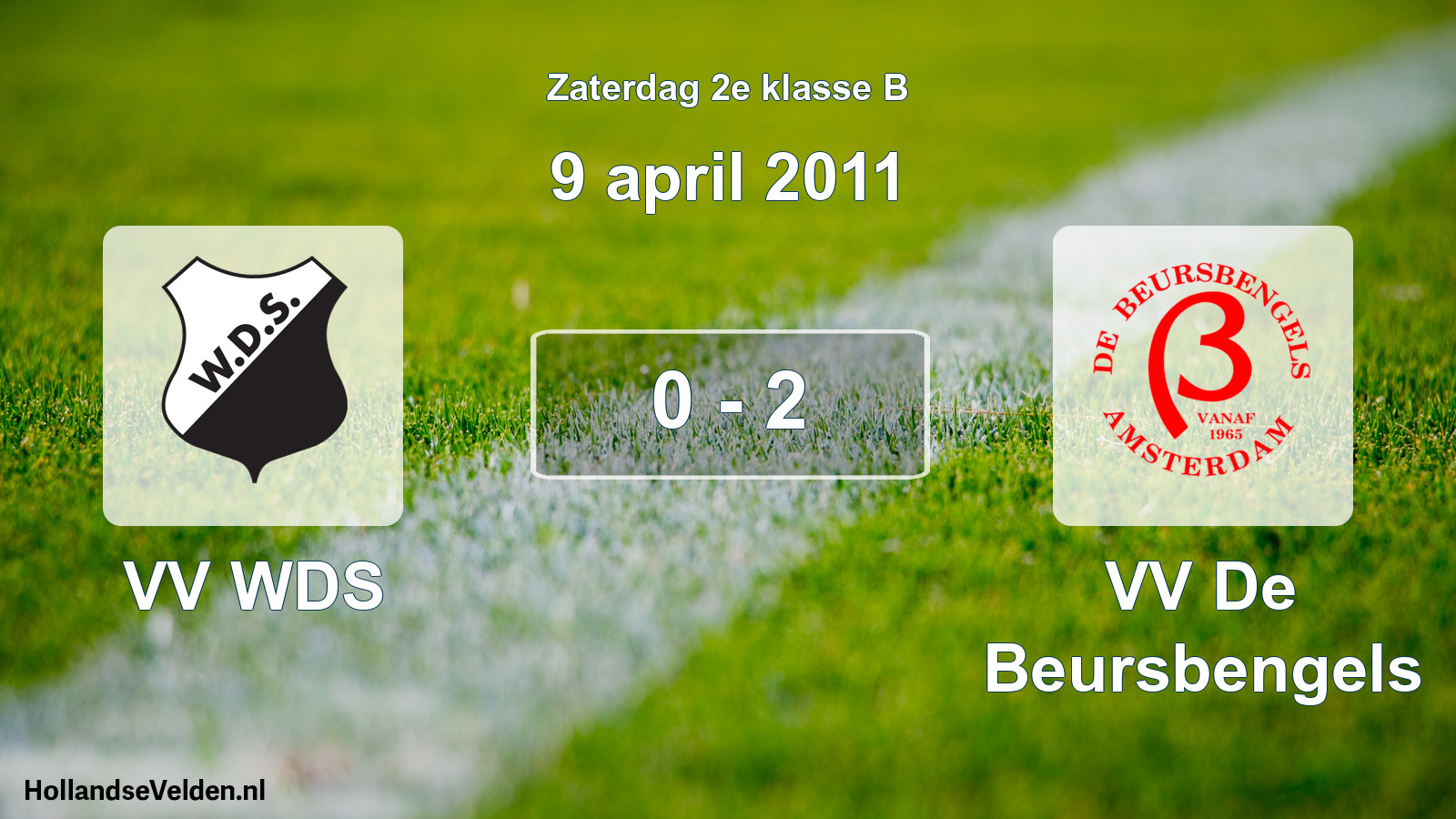 Total number of matches played: VV WDS - VV De Beursbengels 0 - 2 (9 April 2011)