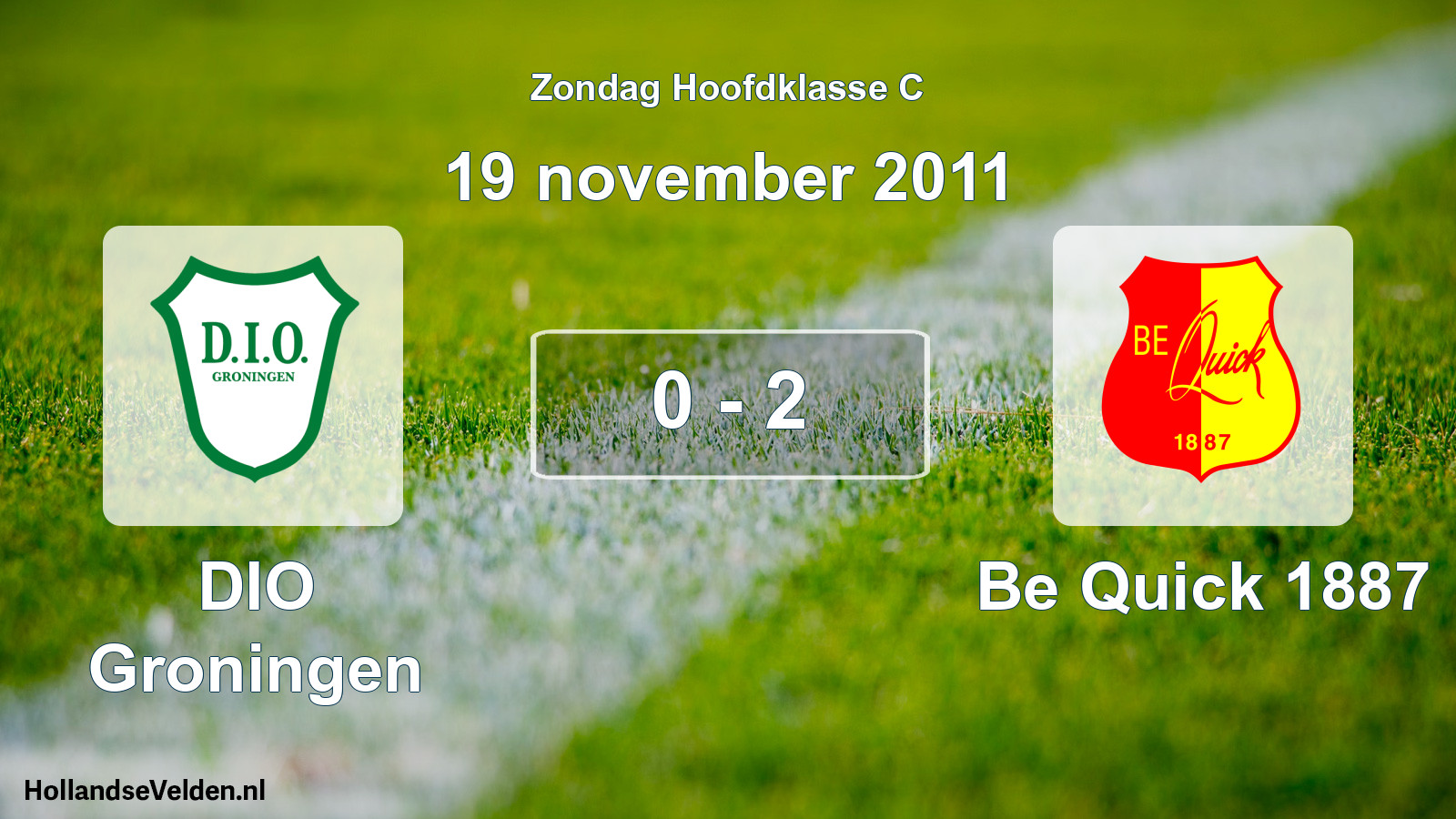 Total number of matches played: DIO Groningen - Be Quick 1887 0 - 2 (19 November 2011)