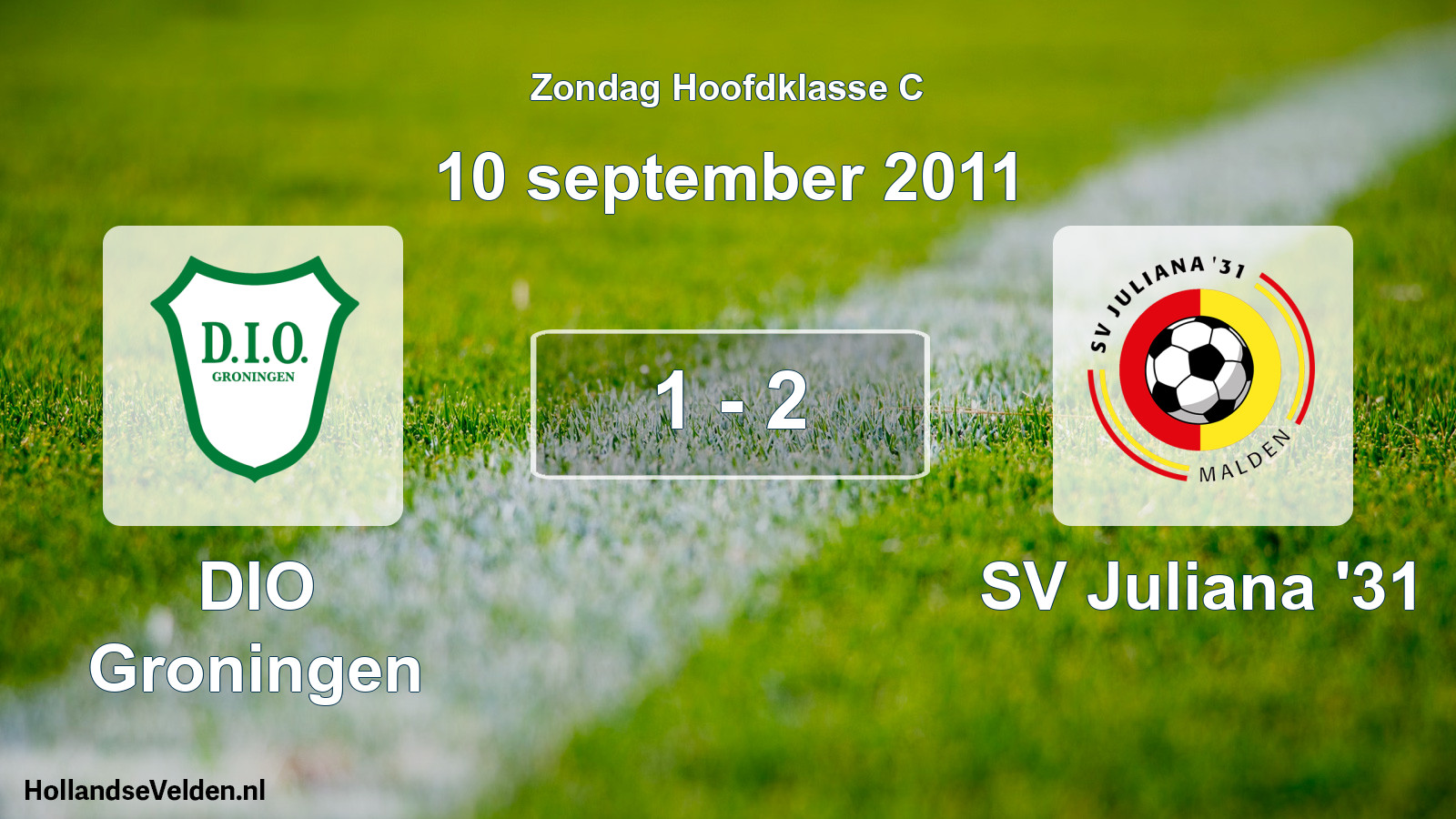 Total number of matches played: DIO Groningen - SV Juliana '31 1 - 2 (10 September 2011)