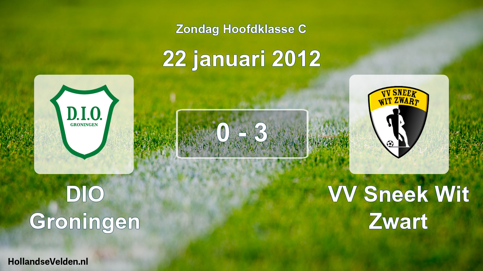 Total number of matches played: DIO Groningen - VV Sneek Wit Zwart 0 - 3 (22 January 2012)