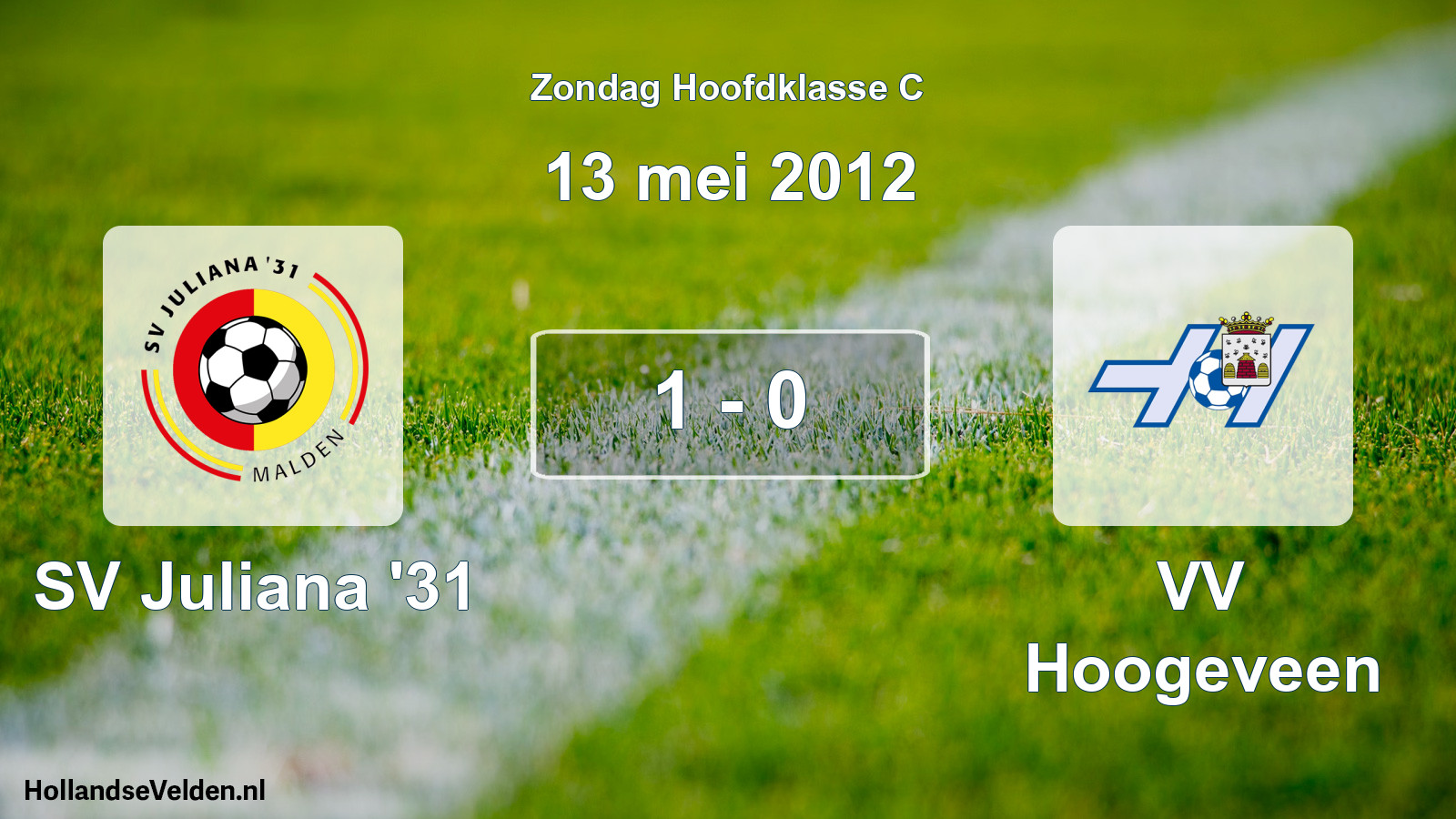 Total number of matches played: SV Juliana '31 - VV Hoogeveen 1 - 0 (13 May 2012)