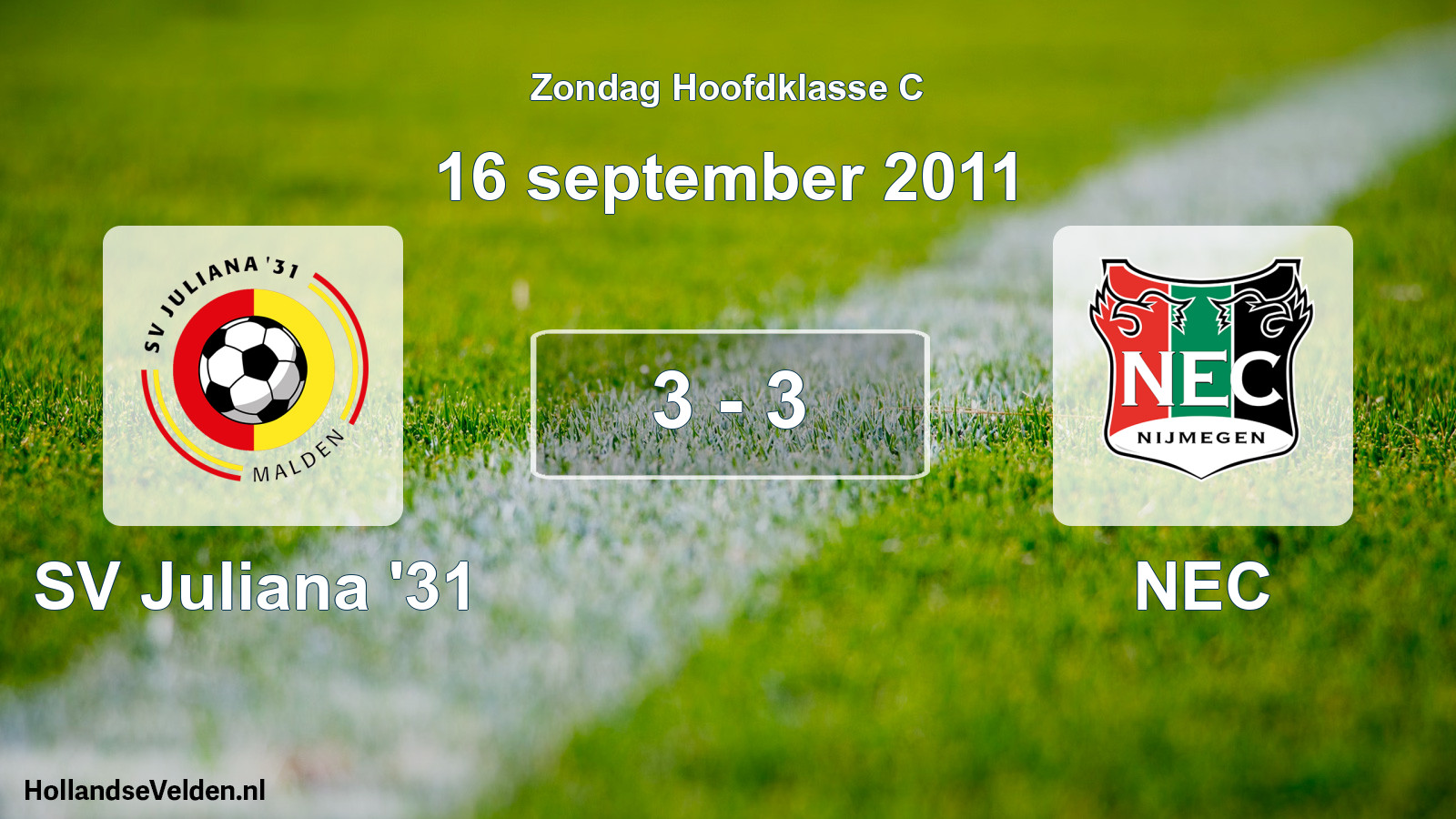 Total number of matches played: SV Juliana '31 - NEC 3 - 3 (16 September 2011)