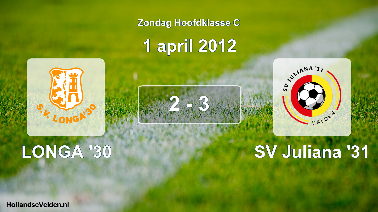 Total number of matches played: LONGA '30 - SV Juliana '31 2 - 3 (1 April 2012)